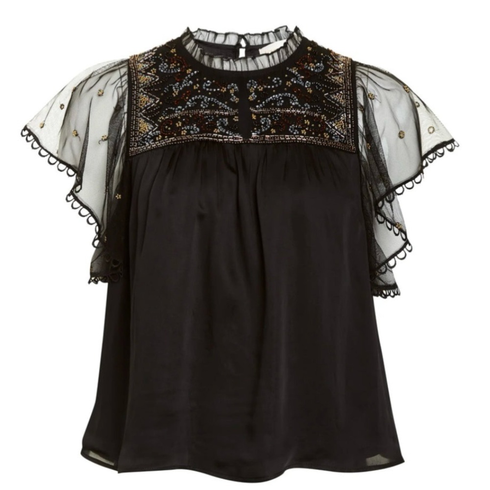 Love The Label Serafina Embellished top black size L